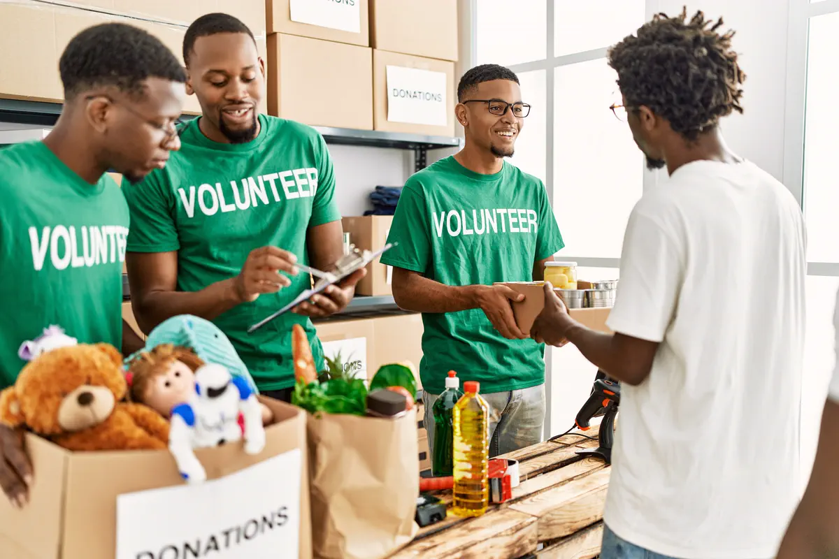 Students volunteering on a community service day.